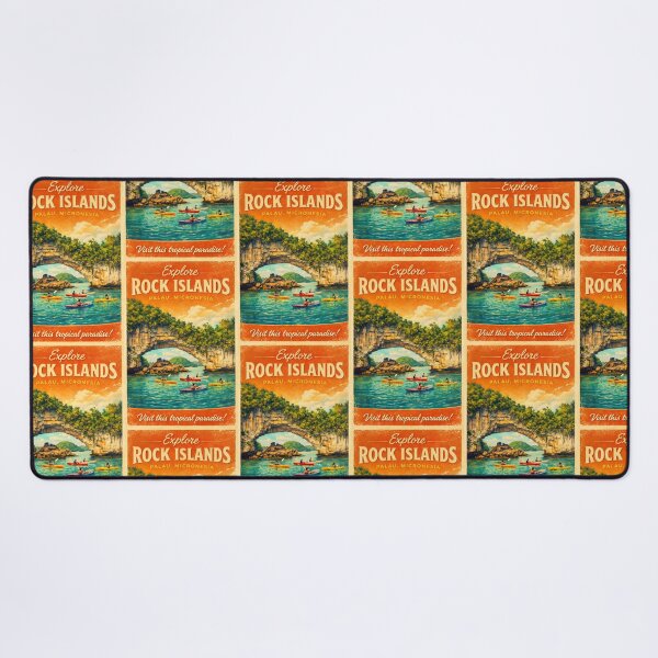 Item preview, Palau Micronesia Rock Islands Vintage Travel Tourism Art designed and sold by TravelersGems.