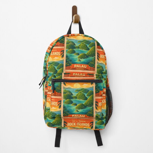Item preview, Visit Palau Micronesia Rock Islands Vintage Travel Tourism Art designed and sold by TravelersGems.