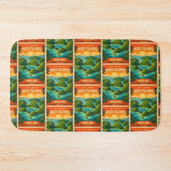 Item preview, Visit Palau Micronesia Rock Islands Vintage Travel Tourism Art designed and sold by TravelersGems.