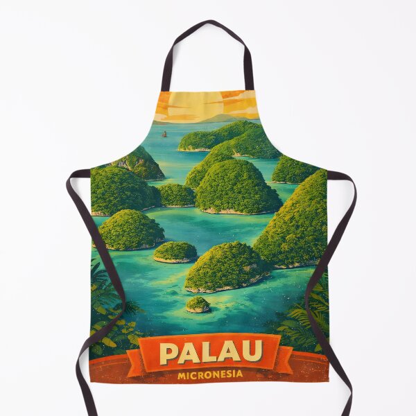 Item preview, Visit Palau Micronesia Rock Islands Vintage Travel Tourism Art designed and sold by TravelersGems.