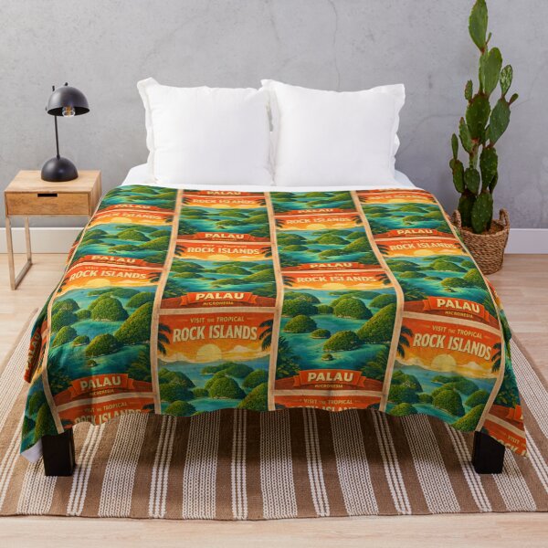 Item preview, Visit Palau Micronesia Rock Islands Vintage Travel Tourism Art designed and sold by TravelersGems.