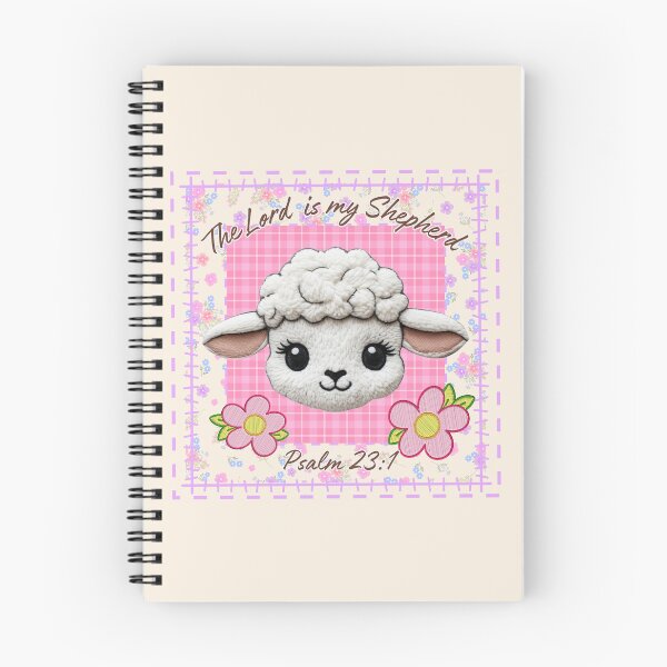 Item preview, The Lord is my Shepherd, Psalm 23 1, Spring  Floral Patchwork, Cute Sheep, Pink and Purple  designed and sold by Forevermore.