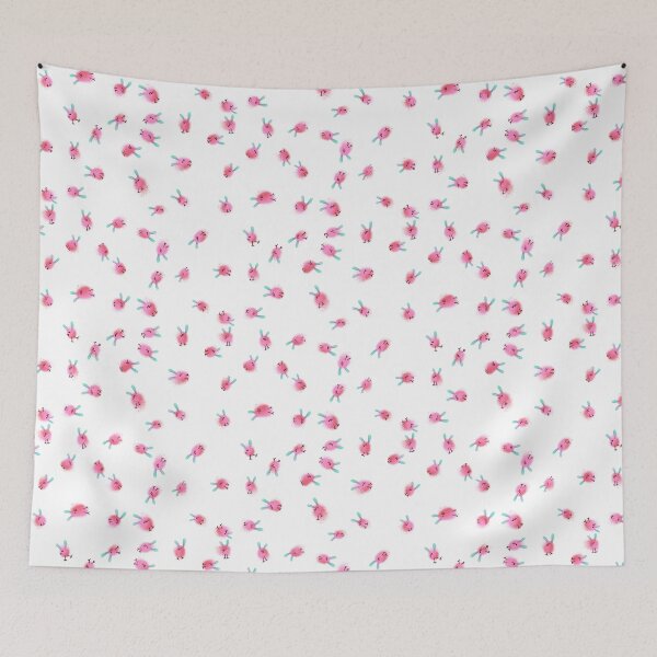 Item preview, Cute Pink Dust Bunny Pattern - Kawaii Fluffy Critter Illustration designed and sold by TheArtOfTreble.