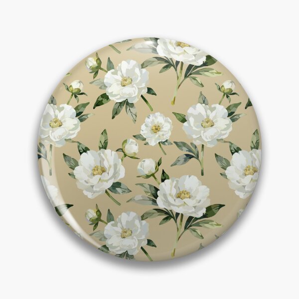 Item preview, Peonías blancas suaves con estampado floral vintage sin costuras designed and sold by romyca creation_22.