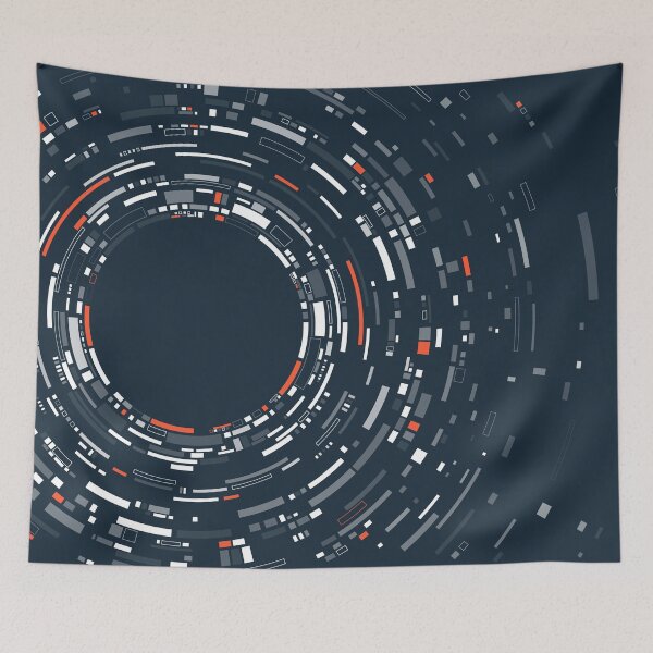 Item preview, concept of digital transformation or big data, graphic of black orange dotted circle with futuristic element designed and sold by NiamLab.