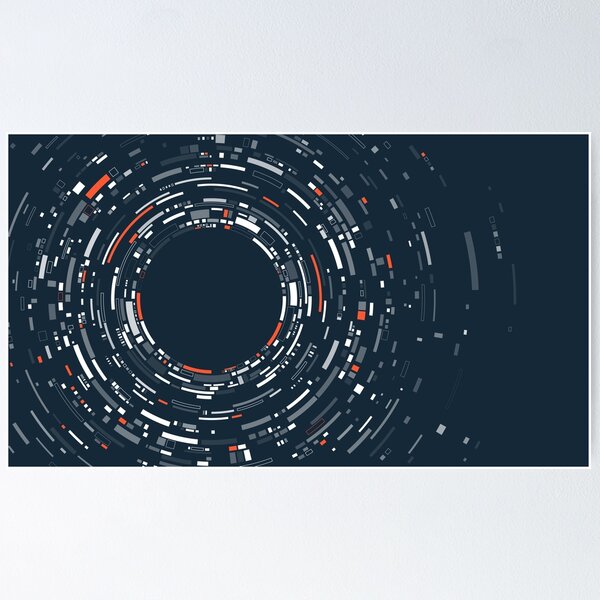 Item preview, concept of digital transformation or big data, graphic of black orange dotted circle with futuristic element designed and sold by NiamLab.