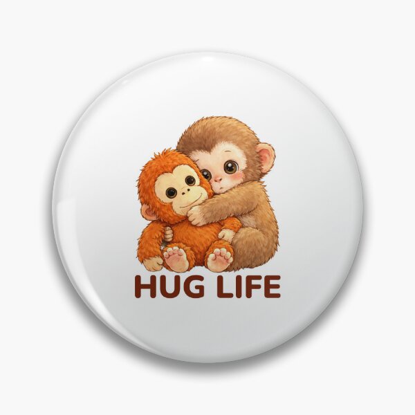 Item preview, Cute Cartoon Monkey Hugging Plush Toy – Hug Life designed and sold by Shape Snip Studio.