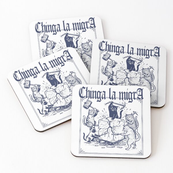 Item preview, Retro Chinga la Migra Anti-ICE Cat, Political Activist Protest Cat designed and sold by borenclolahroy.