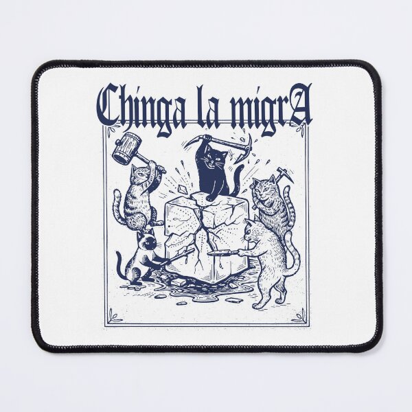 Item preview, Retro Chinga la Migra Anti-ICE Cat, Political Activist Protest Cat designed and sold by borenclolahroy.