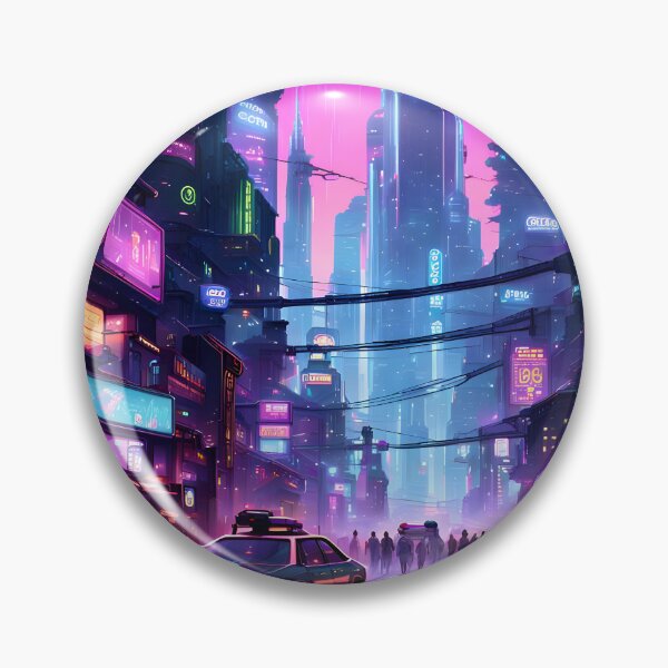 Item preview, Midnight City Cyberpunk Synthwave Neon Futuristic Streetscape designed and sold by RelinCreates.