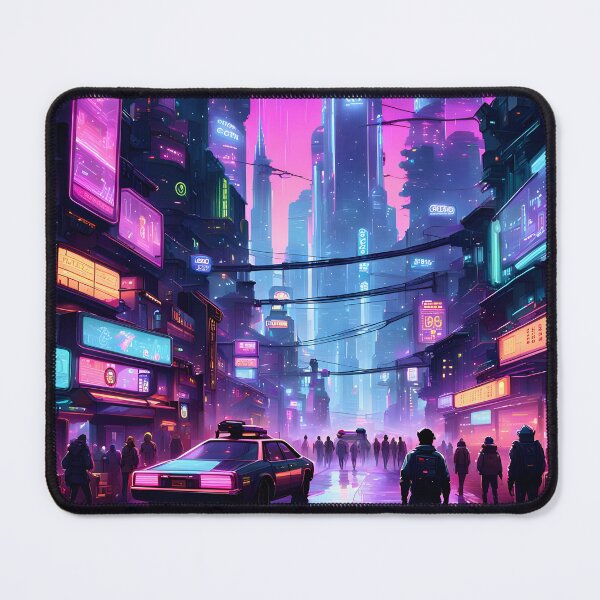 Item preview, Midnight City Cyberpunk Synthwave Neon Futuristic Streetscape designed and sold by RelinCreates.
