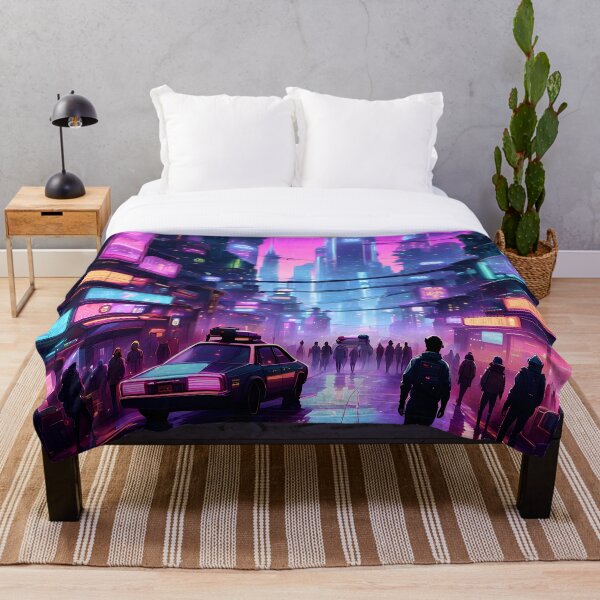 Item preview, Midnight City Cyberpunk Synthwave Neon Futuristic Streetscape designed and sold by RelinCreates.