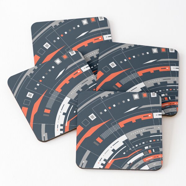 Item preview, concept of digital transformation or cyberspace, graphic of black orange futuristic circles designed and sold by NiamLab.