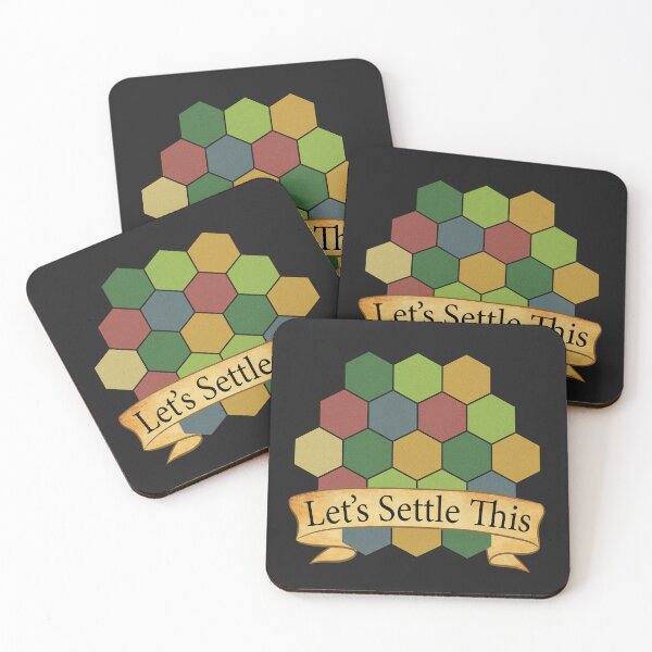 Item preview, Settlers of Catan Minimalist Hex Tile Board Game Design Let's Settle This designed and sold by CardboardCotton.