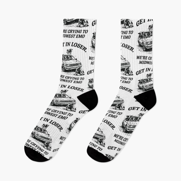 Item preview, Get In Loser We're Crying to Midwest Emo, Funny 90's Retro Nostalgia Cow Meme designed and sold by borenclolahroy.
