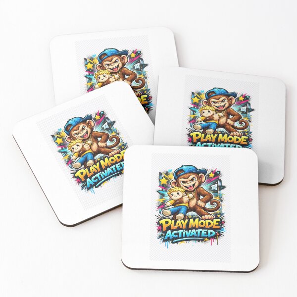 Item preview, Play Mode Activated – Urban Street Art Monkey Graphic T-Shirt designed and sold by Ink & Attitude.