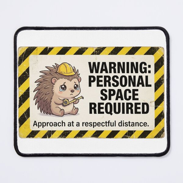 Item preview, Warning Personal Space Required Hedgehog designed and sold by Visual Dept..