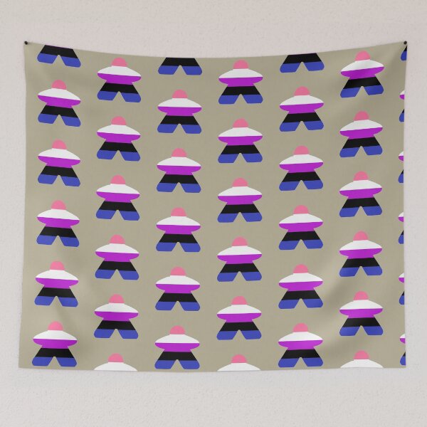 Item preview, Genderfluid Pride Flag Stripes Board Game Meeple  designed and sold by TackyTime.