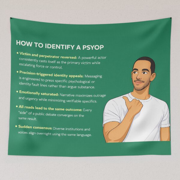 Item preview, How To Identify a Psyop (Green) designed and sold by Bob's Art Shoppe.