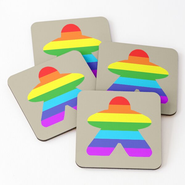 Item preview, Rainbow Gay Pride Flag Stripes Board Game Meeple  designed and sold by TackyTime.