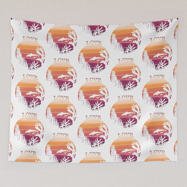 Item preview, Love Oceans Dolphin Sunset - Romantic Ocean Silhouette designed and sold by TheArtOfTreble.