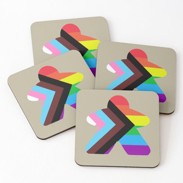Item preview, Progress Pride Flag Stripes Board Game Meeple  designed and sold by TackyTime.