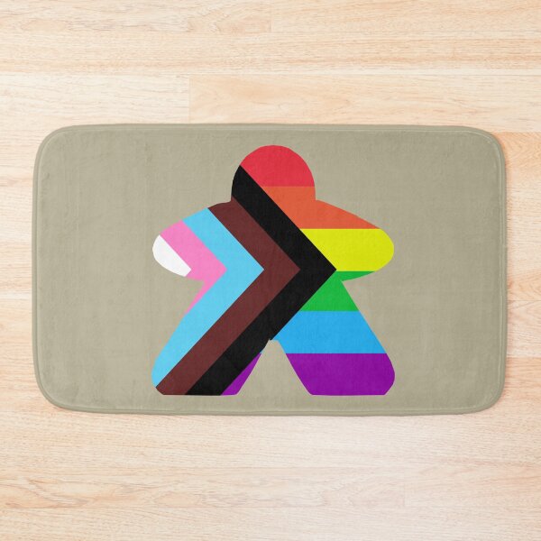 Item preview, Progress Pride Flag Stripes Board Game Meeple  designed and sold by TackyTime.