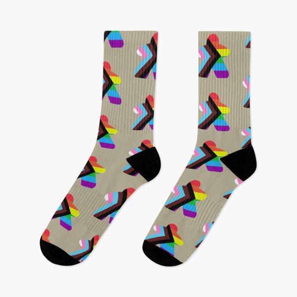 Item preview, Progress Pride Flag Stripes Board Game Meeple  designed and sold by TackyTime.