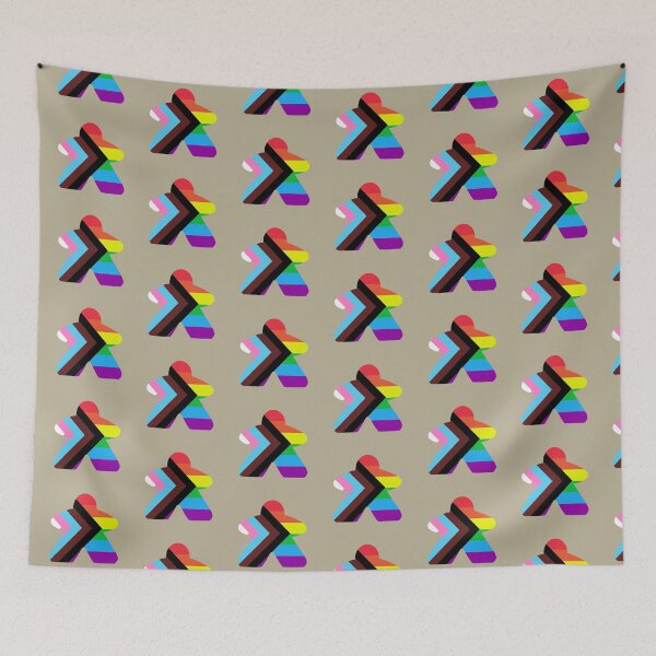 Item preview, Progress Pride Flag Stripes Board Game Meeple  designed and sold by TackyTime.