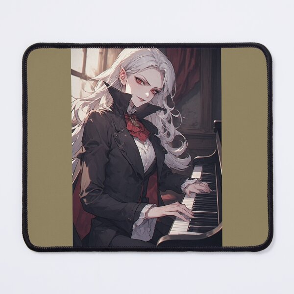 Item preview, Elegant anime vampire playing piano designed and sold by ArtsJulian.