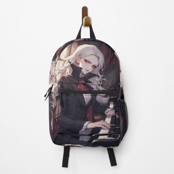 Item preview, Elegant anime vampire playing piano designed and sold by ArtsJulian.