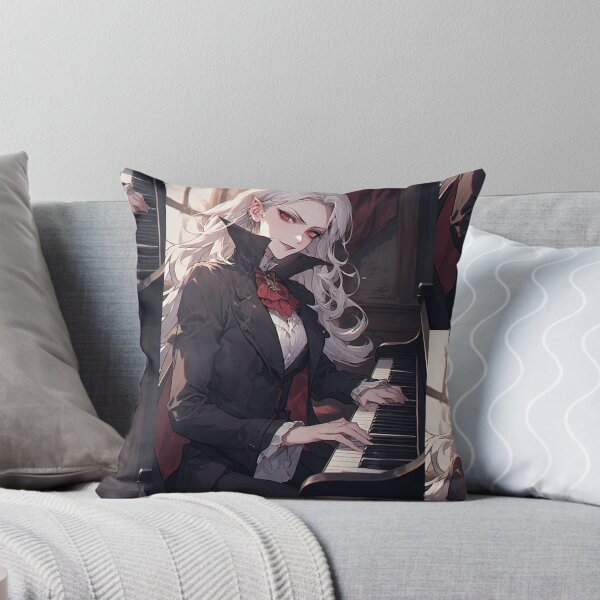 Item preview, Elegant anime vampire playing piano designed and sold by ArtsJulian.