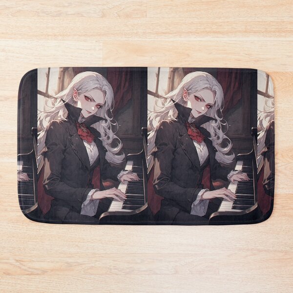 Item preview, Elegant anime vampire playing piano designed and sold by ArtsJulian.