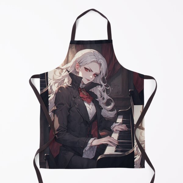 Item preview, Elegant anime vampire playing piano designed and sold by ArtsJulian.