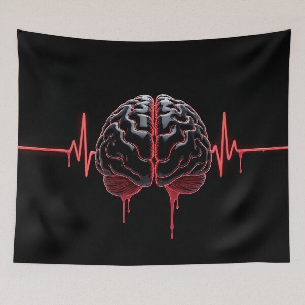 Item preview, Dark Anatomical Brain Heartbeat-Gothic Medical Aesthetic designed and sold by Dark-Circuit-Haven.