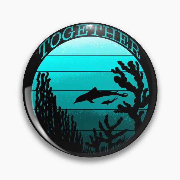 Item preview, Together Oceans Dolphin Sunset - Playful Ocean Silhouette designed and sold by TheArtOfTreble.