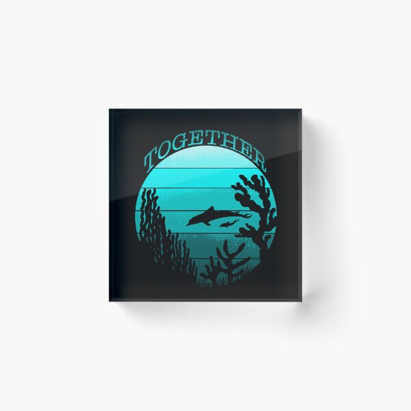 Item preview, Together Oceans Dolphin Sunset - Playful Ocean Silhouette designed and sold by TheArtOfTreble.