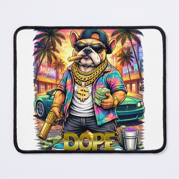 Item preview, Miami Street Bulldog Graphic cute trendy popular hip hop dog retro sunset car urban hustle design designed and sold by zvalente.