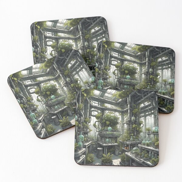 Item preview, Solarpunk Botany Lab Greenhouse Apothecary Scientific Art designed and sold by RelinCreates.