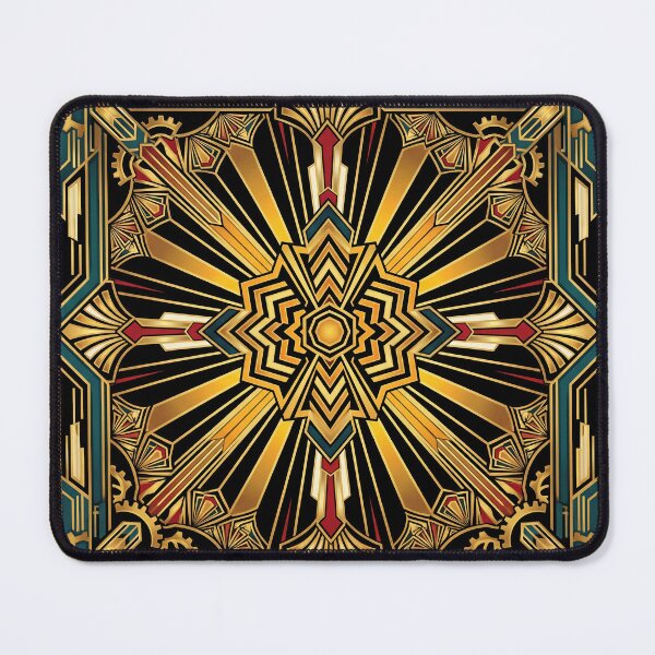 Item preview, Neodeco Gold Geometric Mandala - Art Deco Black Gold Pattern designed and sold by KuroAtelier.
