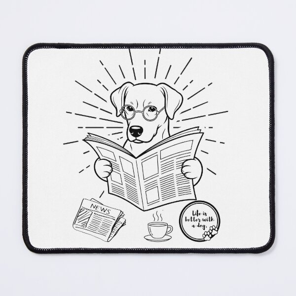 Item preview, Vintage Smart Dog Smart Pup Daily Reader Smart Dog Dog with Eyeglasses designed and sold by SushiShop1.