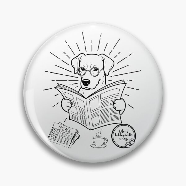 Item preview, Vintage Smart Dog Smart Pup Daily Reader Smart Dog Dog with Eyeglasses  designed and sold by SushiShop1.