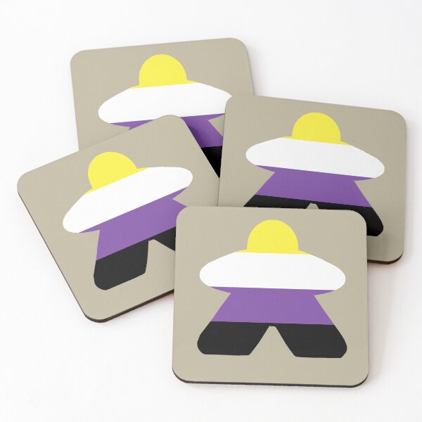 Item preview, Non-Binary Pride Flag Stripes Board Game Meeple  designed and sold by TackyTime.