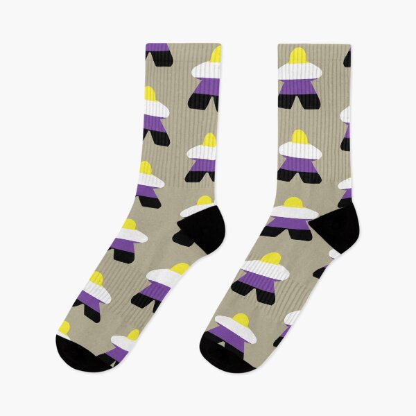 Item preview, Non-Binary Pride Flag Stripes Board Game Meeple  designed and sold by TackyTime.