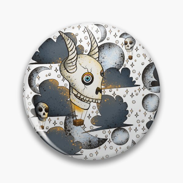 Item preview, Surreal Skull Hot Air Balloon Pattern - Dark Dreamlike Illustration designed and sold by TheArtOfTreble.