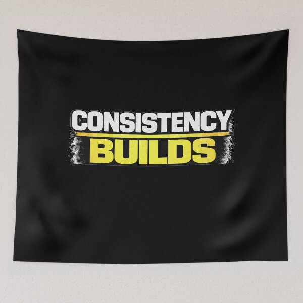 Item preview, Consistency Builds Gym Motivation Discipline Mindset Design designed and sold by Wolf Garage.