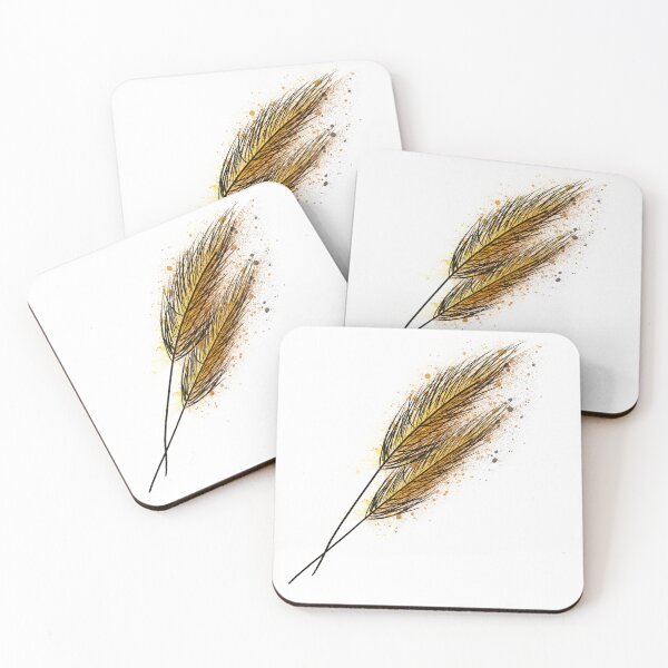 Item preview, Golden Wheat Feather Splash - Elegant Botanical Illustration designed and sold by TheArtOfTreble.