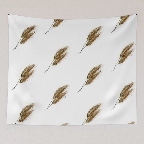 Item preview, Golden Wheat Feather Splash - Elegant Botanical Illustration designed and sold by TheArtOfTreble.