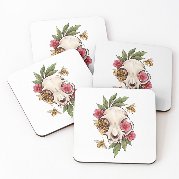 Item preview, Vulture Culture Cat Skull Florals designed and sold by hvwajkwe46.