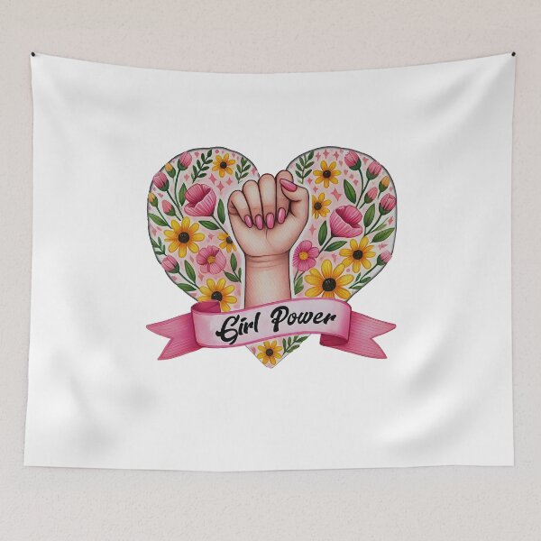 Item preview, Floral Girl Power Feminist Graphic designed and sold by Nemethadrian.